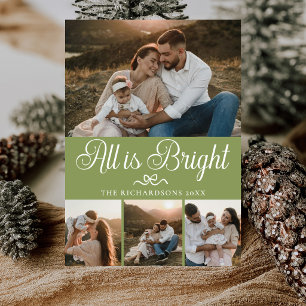 Tout est brillant Carte de Noël Sage Vert Multi Ph