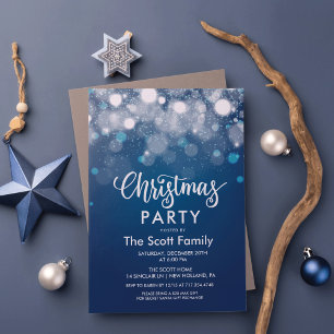 TOUT ÉVÉNEMENT - Blue Sparkle Lights Invitation