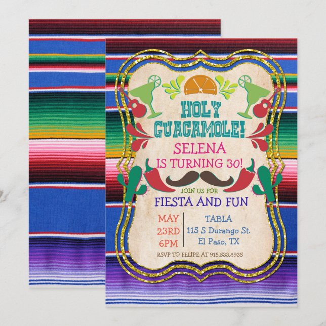 TOUT ÉVÉNEMENT - Invitation à une fête mexicaine F (Devant / Derrière)