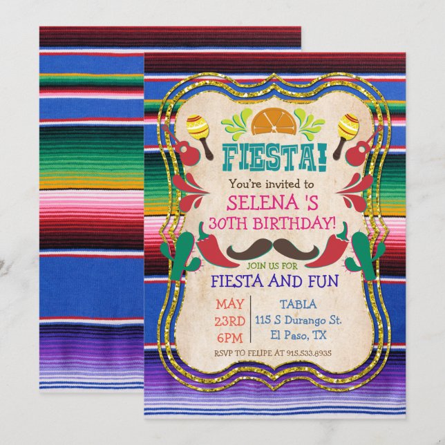 TOUT ÉVÉNEMENT - Invitation à une fête mexicaine F (Devant / Derrière)