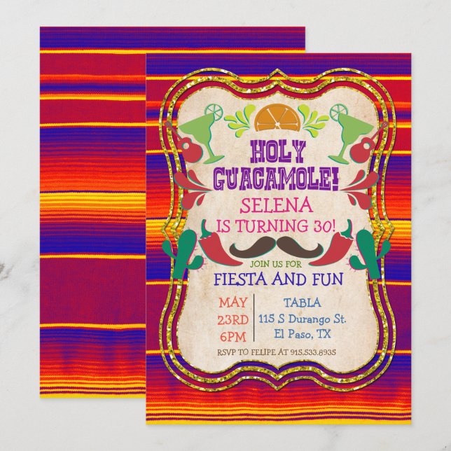 TOUT ÉVÉNEMENT - Invitation à une fête mexicaine F (Devant / Derrière)