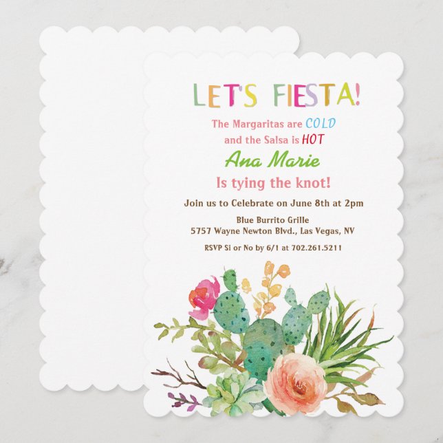 TOUT ÉVÉNEMENT - Invitation Fleuriste Cactus Fiest (Devant / Derrière)