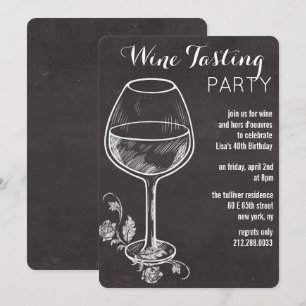 TOUT ÉVÉNEMENT - Invitation Verre à Vin Craie