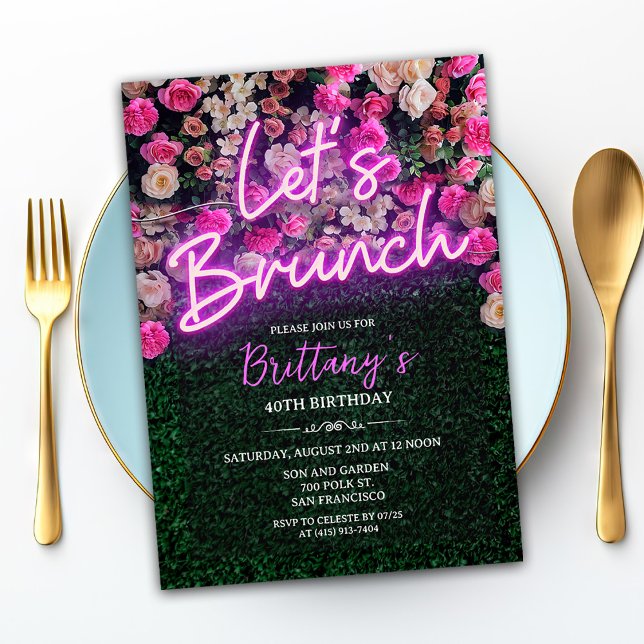 TOUT ÉVÉNEMENT - Neon Brunch Floral Invitation (Créateur téléchargé)
