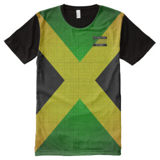 Tout Imprimé Le drapeau de la Jamaïque colore le T-shirt noir