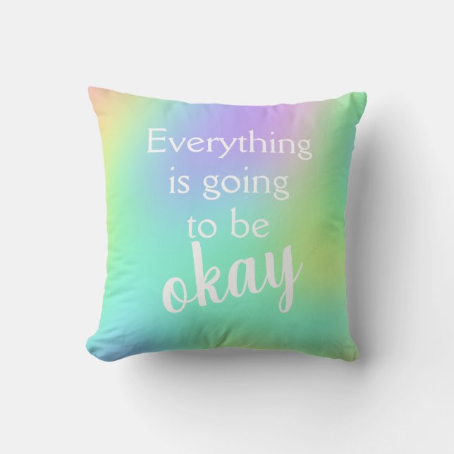 Tout ira bien Coussin arc-en-ciel (Recto)