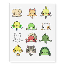 Tout le Kawaii choie des tatouages de Temp