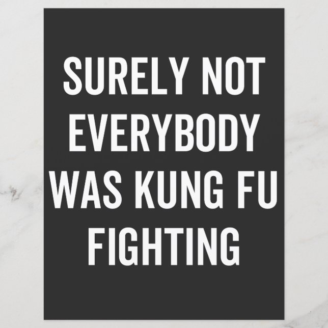 Tout Le Monde N'Était Certainement Pas Kung Fu En  (Devant)