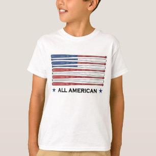 Tout le T-shirt américain de drapeau de base-ball