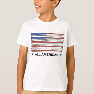 Tout le T-shirt américain de drapeau de base-ball