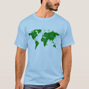 Tout le T-shirt de carte du monde de l'Amérique