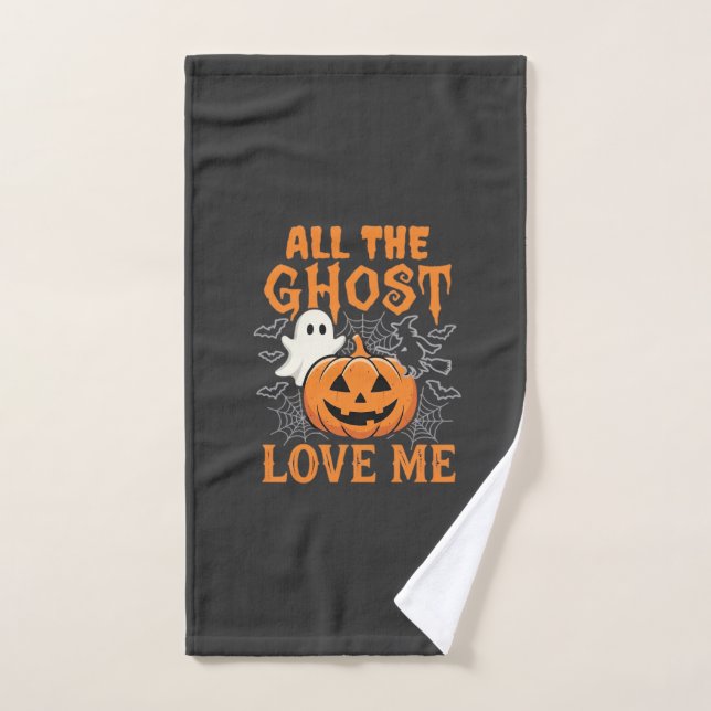 Tout les fantômes m'aiment Halloween Design_1 (Serviette à main)