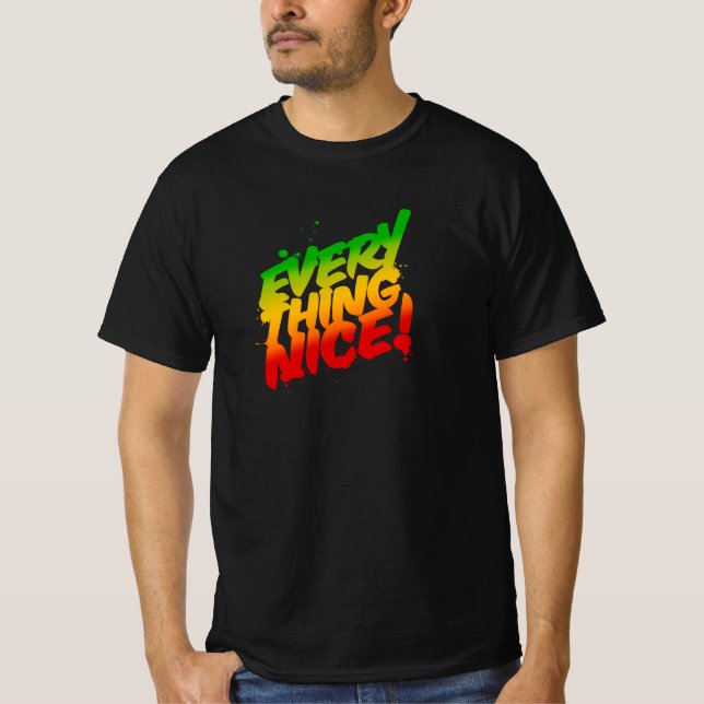 Tout Nice Rasta Typographie Reggae T-shirt (Devant)
