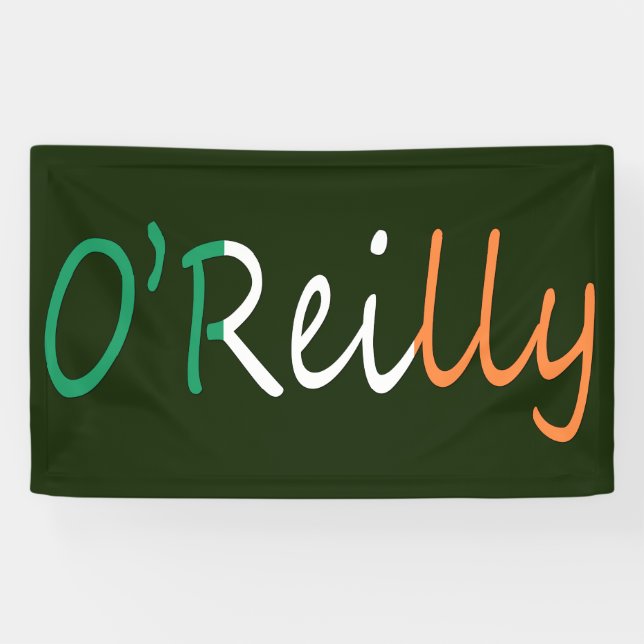 Tout nom sur la bannière drapeau irlandais (Horizontal)