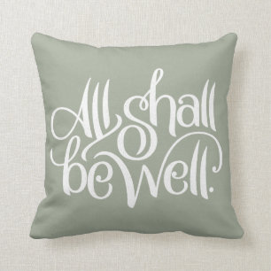 Tout sera bien coussin gris de coton