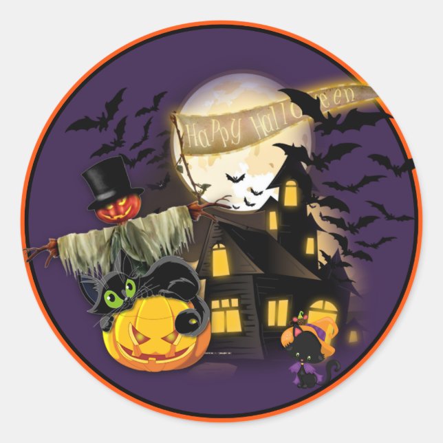 Tout Stickers Halloween Ensemble de 20 ronds (Devant)