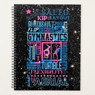 Tout sur Gymnastique Typographie en rose et bleu