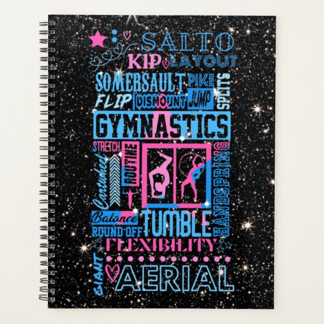 Tout sur Gymnastique Typographie en rose et bleu (Devant)