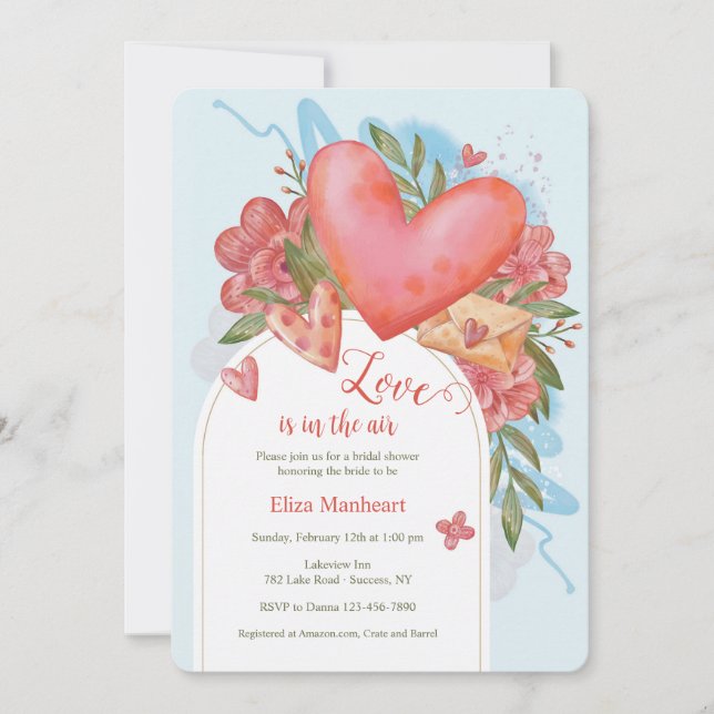 Tout sur l'amour nuptiale douche Invitation (Devant)