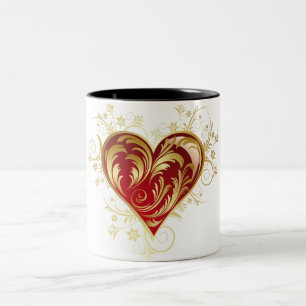 Tout sur le coeur abstrait imprimé tasse de café à