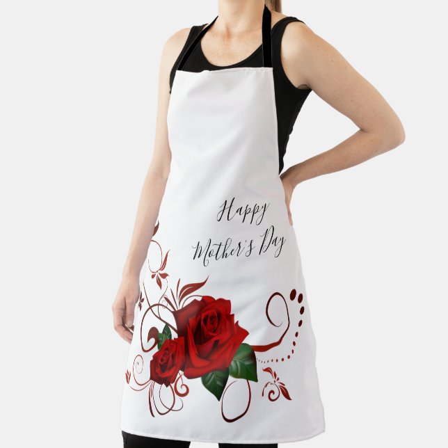 Tout sur l'impression tablier Rose rouge Floral (Insitu)