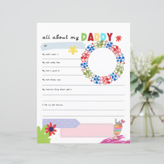Tout sur mon papa, cadeau pour les enfants pour le