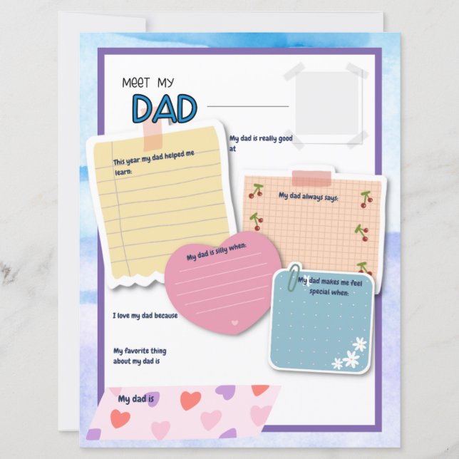 Tout sur mon père, Cadeau pour enfants pour pères, (Devant)