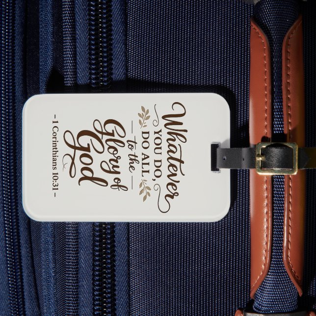 Toute à la gloire de Dieu Étiquette de bagage avec (Insitu Rectoal 4)