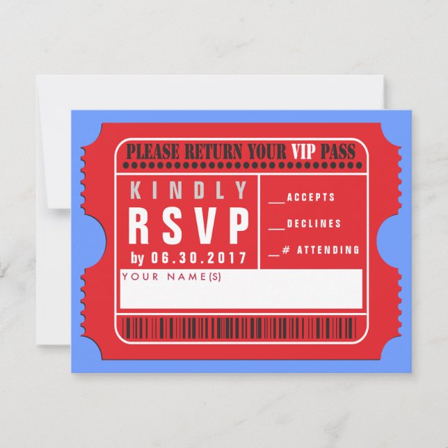 TOUTE ACCÈS VIP PASS Bar Bat mitzvah Carte de répo (Devant)