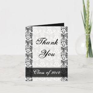 Toute année~ Noir/Blanc Damas Merci de graduation