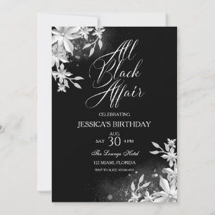 Toute Black Affair Anniversaire Fête Invitation