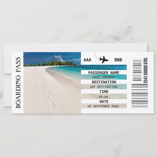 TOUTE carte d'embarquement de destination escapade (Devant)