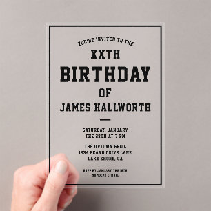 TOUTE Cool Âge Invitation Anniversaire Noir et e