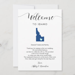 Toute couleur Idaho Mariage Bienvenue lettre Itiné