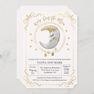 TOUTE COULEUR - Sur la Lune Baby shower Invitation
