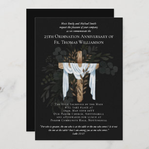 TOUTE Invitation Anniversaire D'Ordination Noir