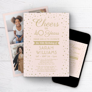Toute invitation d'anniversaire Blush Rose et Or 4
