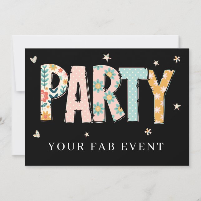 * Toute INVITATION DIY FÊTE NEON  Couleurs Événeme (Devant)