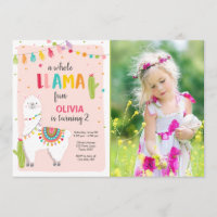 Toute la llama amusant invitation anniversaire Alp