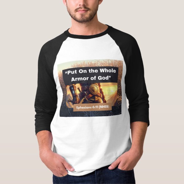 Toute l'armure de Dieu - 3/4 Longueur T-shirt (Devant)