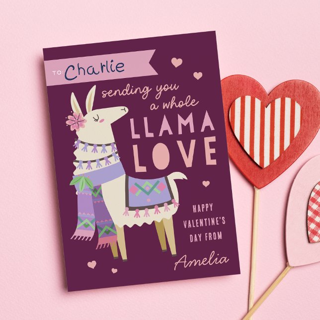 Toute Llama Love Classroom Carte Saint-Valentin (Créateur téléchargé)