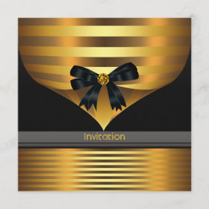 Toute occasion Black Gold Party Invitation Modèle