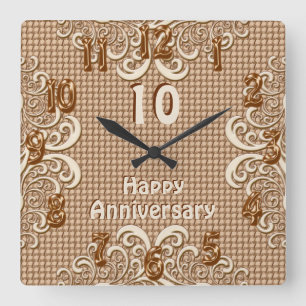 TOUTES horloges heureuses de toile de jute et de