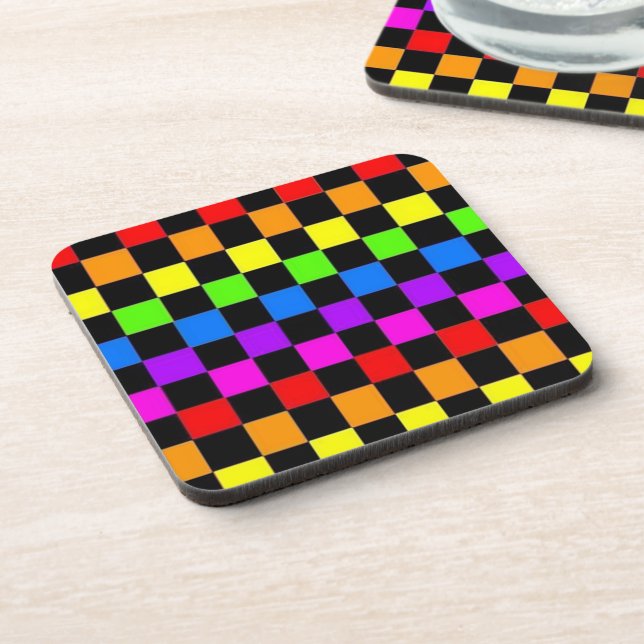 Toutes les couleurs À damiers Dessous de verre (Côté gauche)