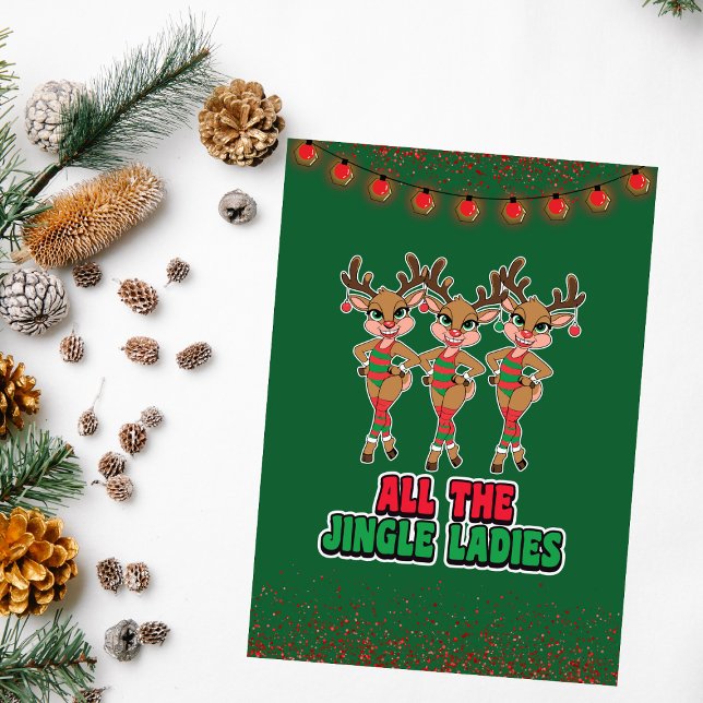 Toutes les dames de Jingle | Carte de Noël Funny R (Créateur téléchargé)