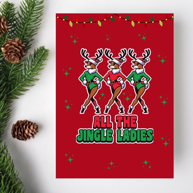 Toutes les dames de Jingle | Carte de Noël Funny R (Créateur téléchargé)