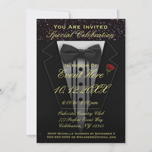 Toutes les fins | Invitation Tuxedo (Devant)