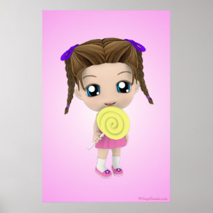 Toutes les miennes Chibi Girl Candy Poster