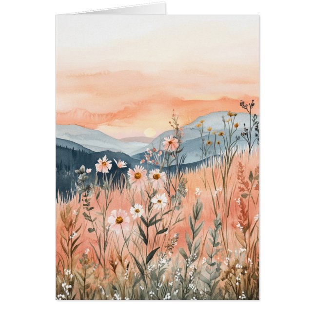 Toutes les Occasion Note Card Aquarelle Florale (Devant)