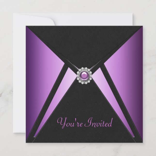 Toutes les occasions Black Purple Invitations (Devant)